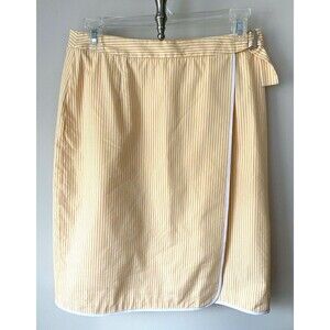Brooks Brothers Yellow-Orange White Stripe Lined Golf Skirt Size 2